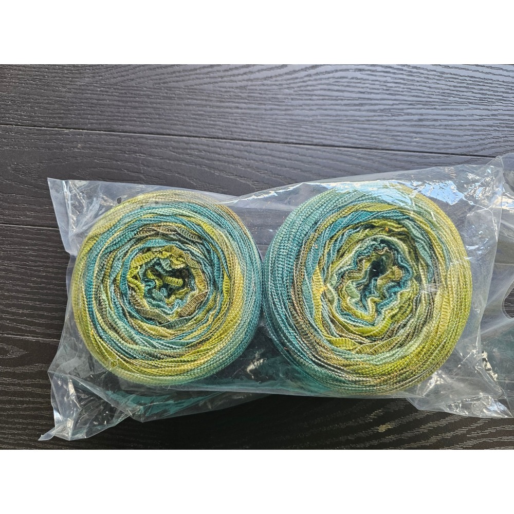 Caron‎ Colorama Lacy Yarn Teaky Teal 11006 Bulky 5 2 Pack 8oz 361yd Each